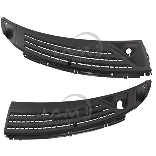 IAMAUTO 91939 Wiper Cowl Grille Panel Left & Right Set for 2004 2005 2006 2007 2008 Ford F150 (Includes Retainers, Washer Nozzles, and Hoses)