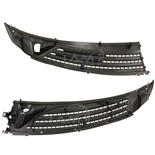 IAMAUTO 91939 Wiper Cowl Grille Panel Left & Right Set for 2004 2005 2006 2007 2008 Ford F150 (Includes Retainers, Washer Nozzles, and Hoses)