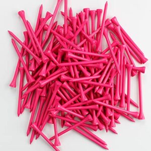 MYKUJA Pink Bamboo 3-1/4 inch Golf Tees (100-Pack) for Women & Girls - Classic Fit, Short Sleeve