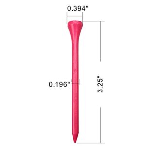 MYKUJA Pink Bamboo 3-1/4 inch Golf Tees (100-Pack) for Women & Girls - Classic Fit, Short Sleeve