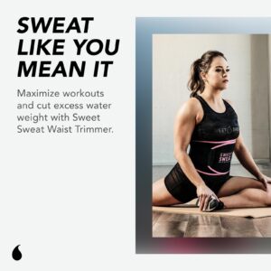 Sweet Sweat Waist Trimmer for Women and Men - Sweat Band Waist Trainer Belt for High Intensity Training and Gym Workouts, 5 Adjustable Sizes