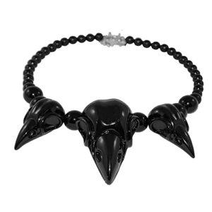 kreepsville 666 crow skull collection necklace black