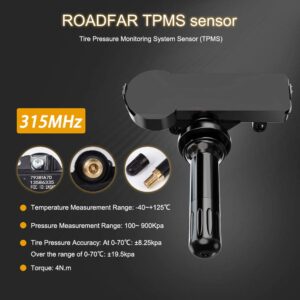 ROADFAR Tire Presure Sensor 315MHz Tire Pressure Monitoring System Sensor (TPMS) Fits for Buick for Chevrolet for GMC for Pontiac & More Replaces# 13598771 13598772 13586335 Sets of 4