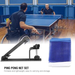 VGEBY Table Tennis Net, Portable Net with Metal Clamp Posts Indoor Outdoor Game Accessories Table Tennis Supplies