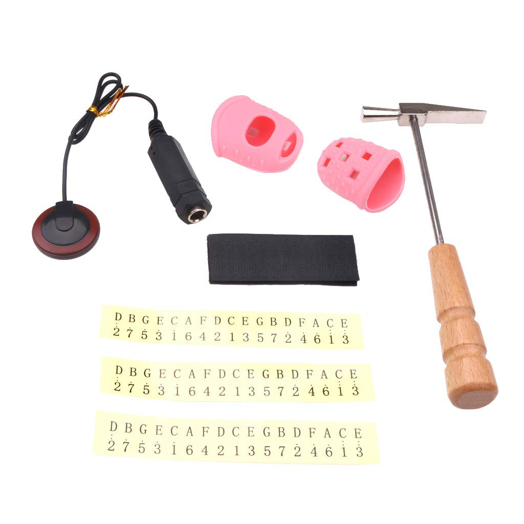 kesoto African Kalimba Tuning Hammer Tool+Finger Gaurds+Note Sticker+Pickup Piezo