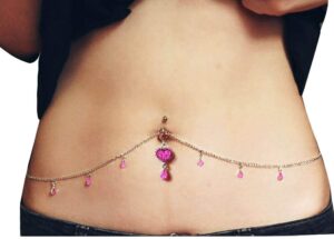 women sexy rhinestone piercing navel chain jewelry surgical steel belly button waist chain navel piercing ring body jewelry