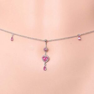 Women Sexy Rhinestone Piercing Navel Chain Jewelry Surgical Steel Belly Button Waist Chain Navel Piercing Ring Body Jewelry