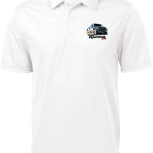 Ford F-150 Raptor Pocket Print Textured Polo, White Large