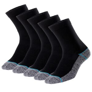 kodal copper infused crew socks business athletic moisture wicking odor free comfortable for all day wear (5 pairs)