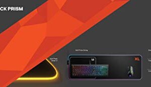 SteelSeries Gaming Mouse Pad 2 Zone RGB Illumination 9cm x 30cm x 0.4cm QcK Prism Cloth XL Black