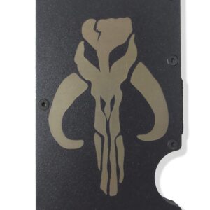 Mandalorian Engraved Metal RFID Blocking Tactical Minimalist Wallet w/Money Clip