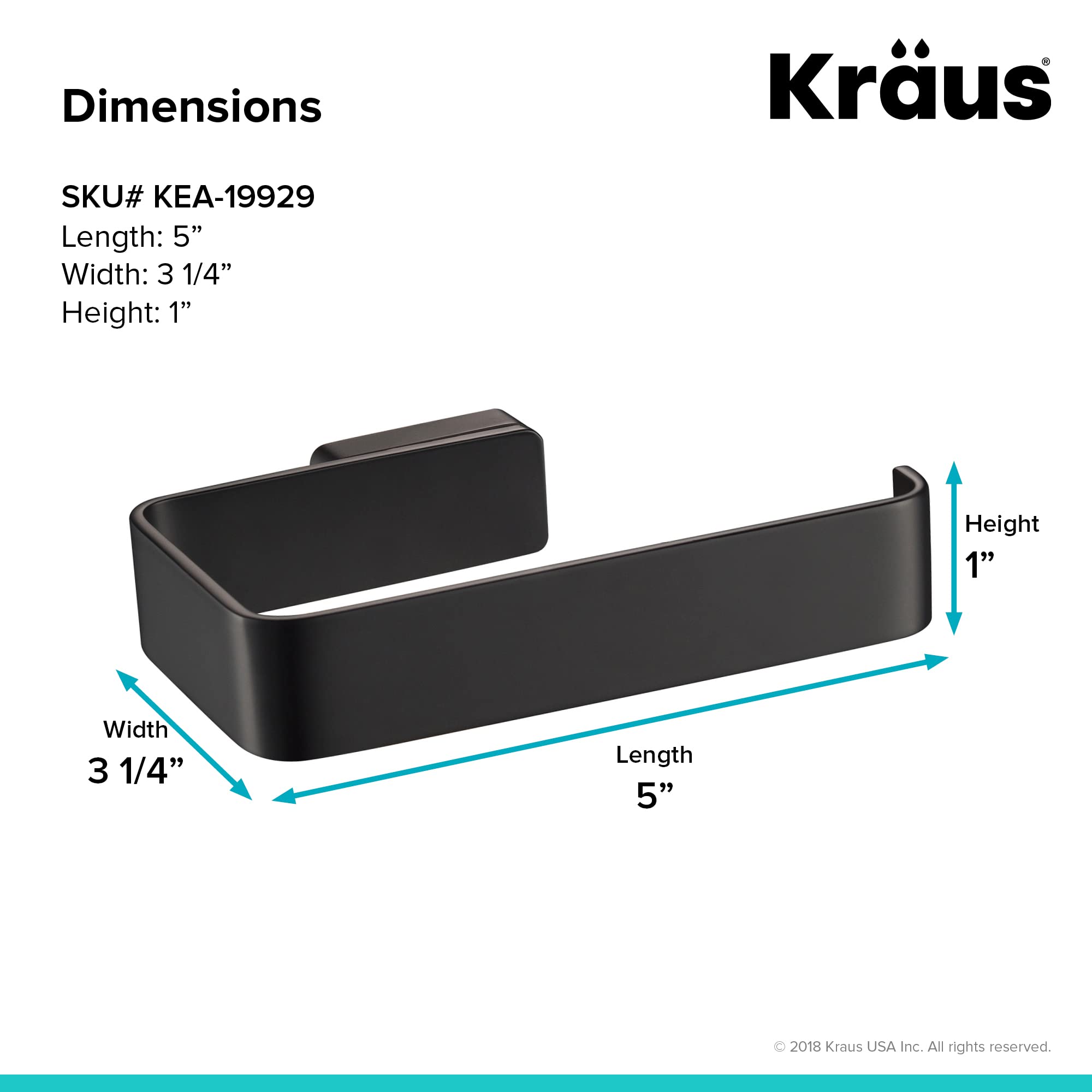 KRAUS Stelios Bathroom Toilet Paper Holder, Matte Black Finish, KEA-19929MB