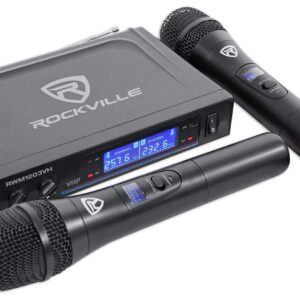 RockvilIe RWM1203VH Wireless (2) Handheld Microphones 4 Church Sound Systems