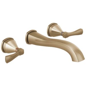 delta faucet t3576lf-czwl lav wall-mount, champagne bronze