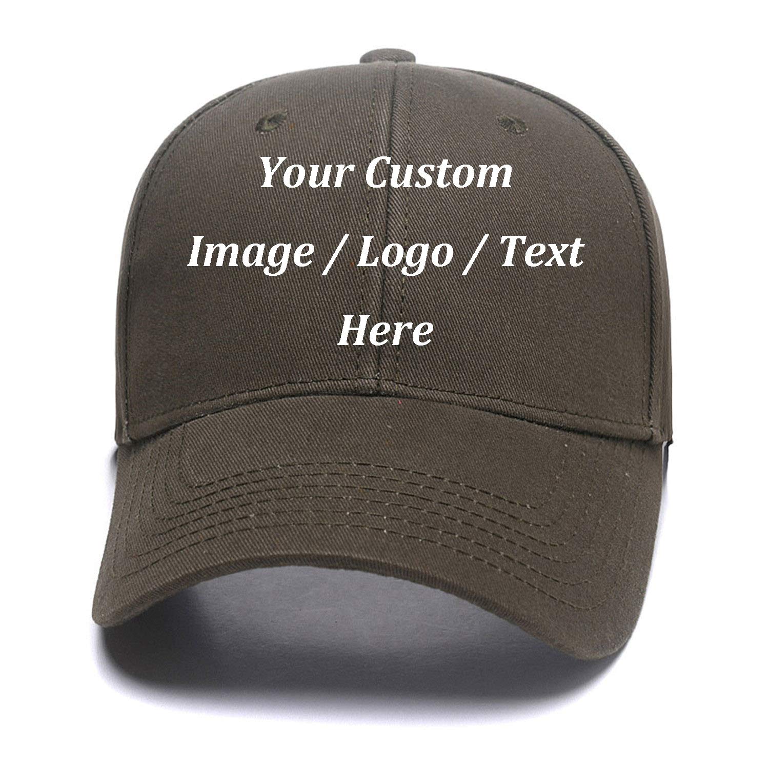 Custom Baseball Hat,Snapback.Design Your Own Adjustable Metal Strap Dad Cap Visors Army Green