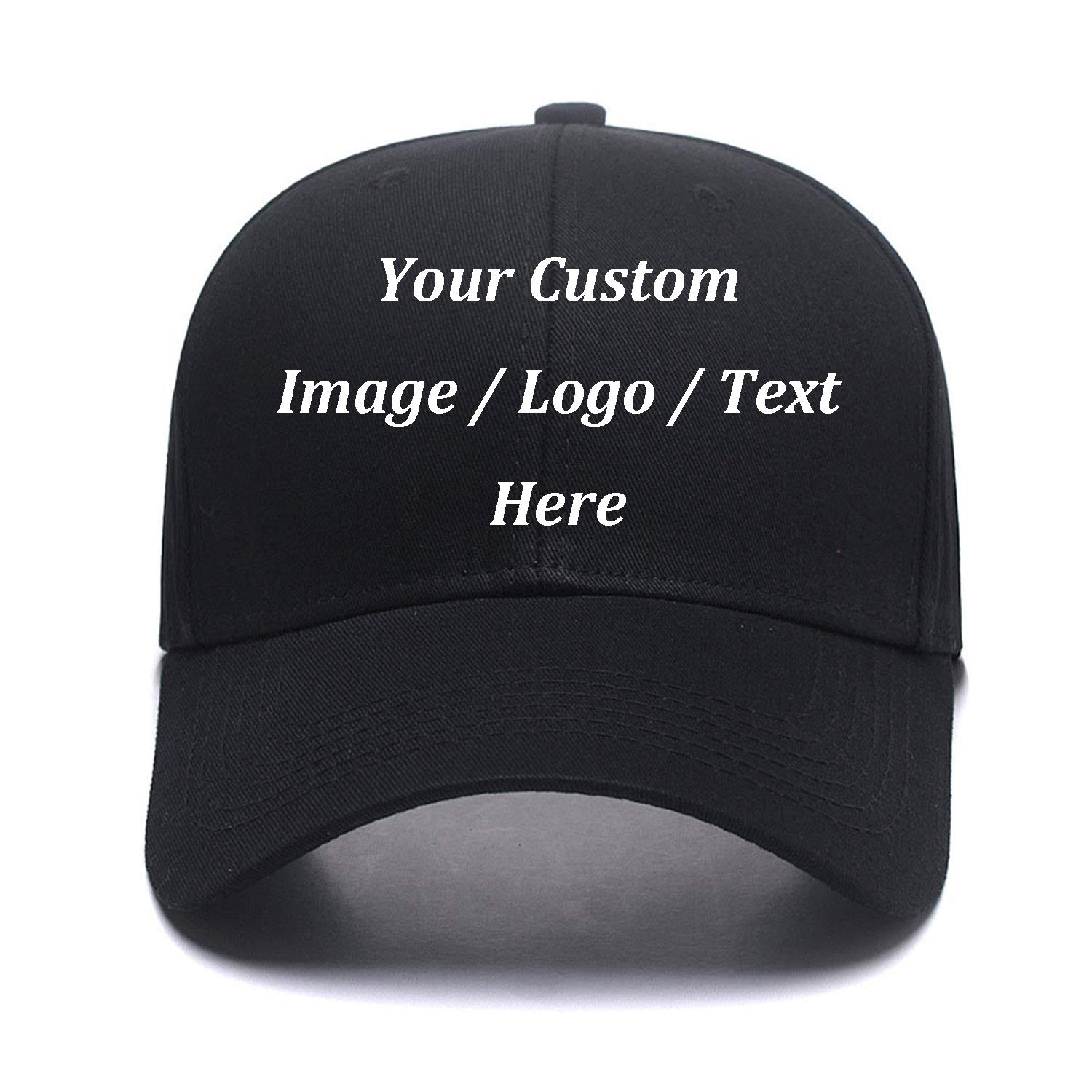 Custom Baseball Hat,Snapback.Design Your Own Adjustable Metal Strap Dad Cap Visors Black