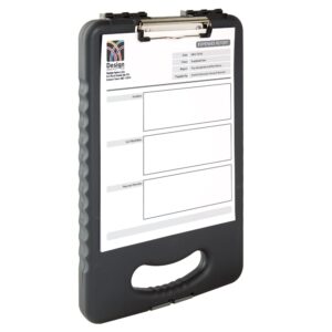 Office Depot® Brand Carry-All Clipboard Storage Box, 15"H x 13"W x 2"D, Charcoal