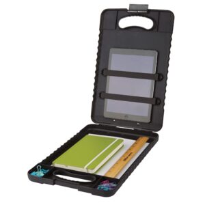 Office Depot® Brand Carry-All Clipboard Storage Box, 15"H x 13"W x 2"D, Charcoal