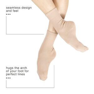 Natalie Dancewear Womens Skin Tone Ankle Dance Socks Light NSOCK