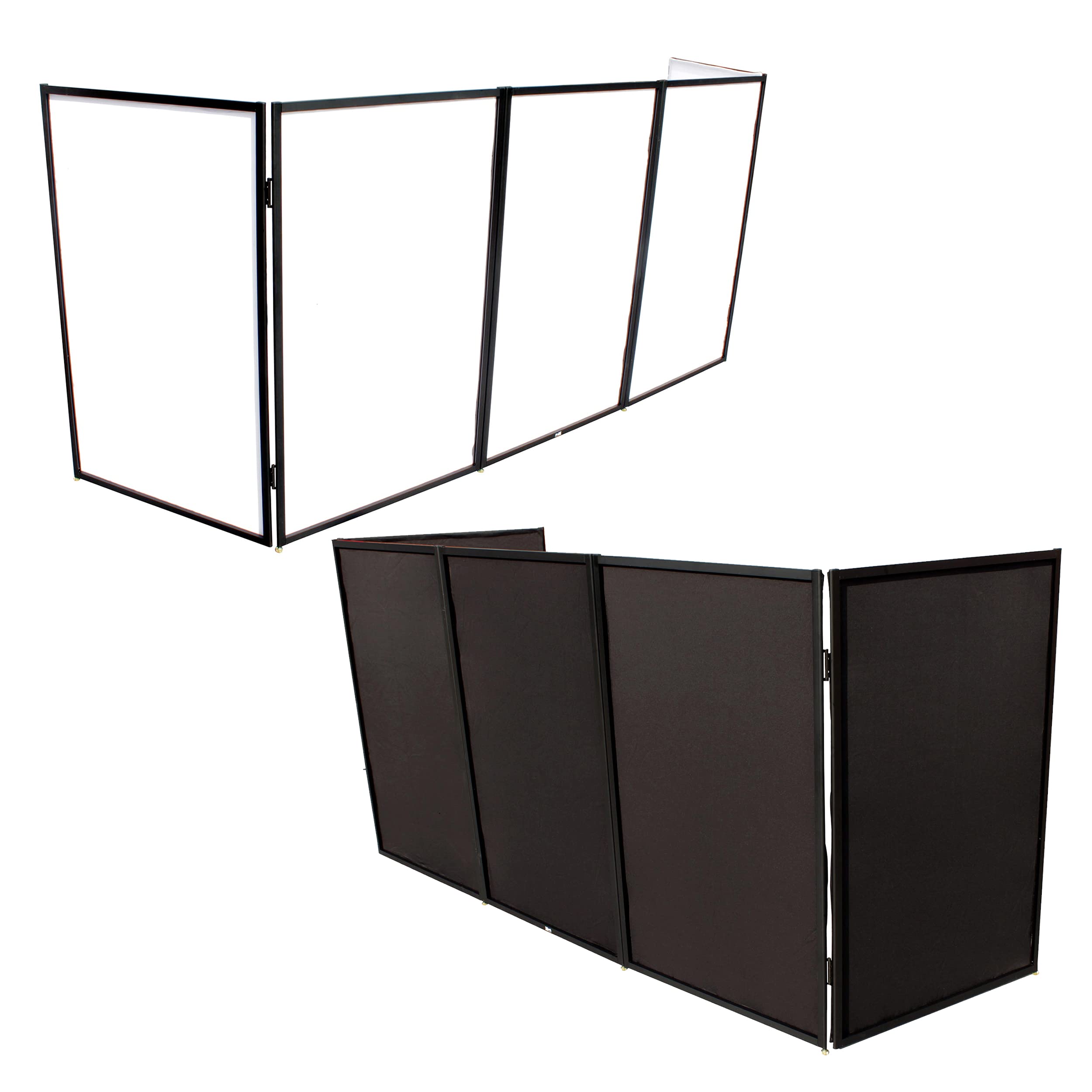 Prox XF-5X3048B 5 Panel Black Frame DJ Facade W-Stainless Quick Release 180 Deg. Hinges