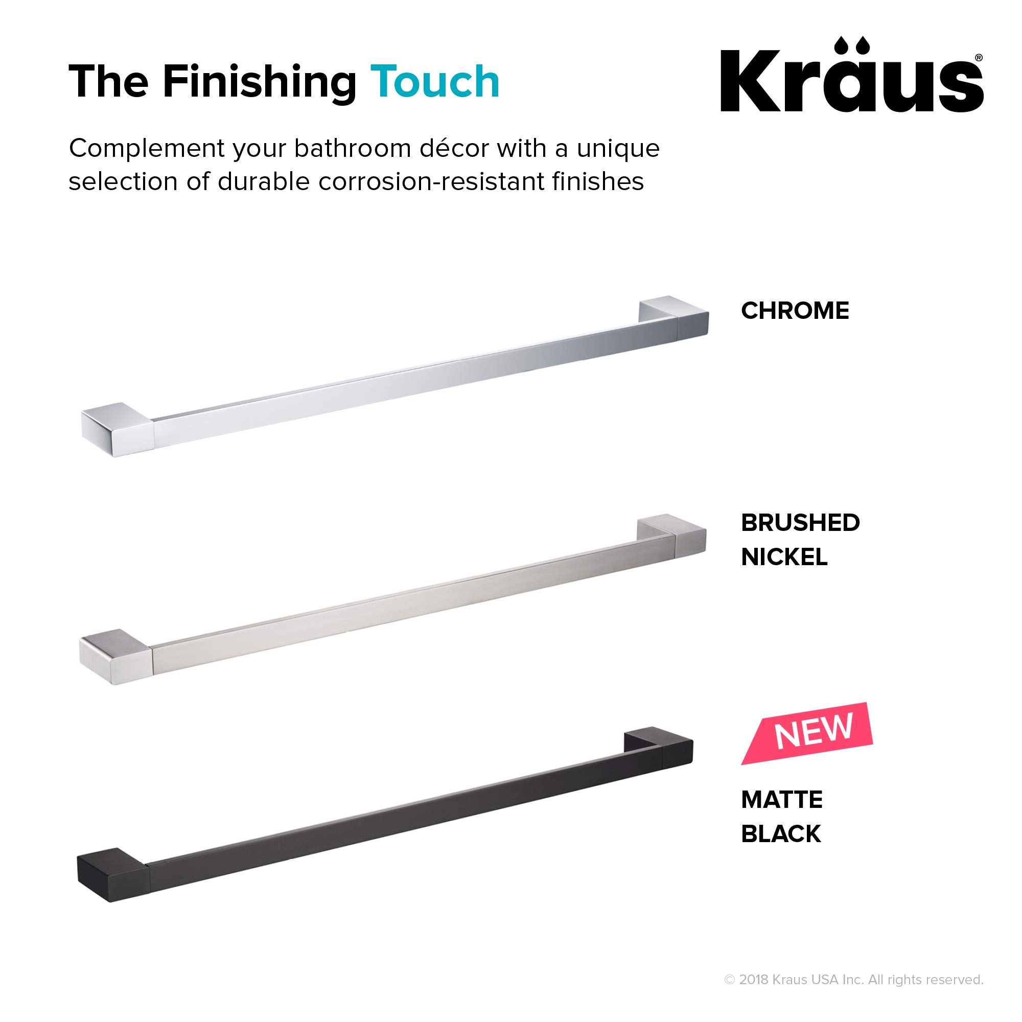 Kraus KEA-19937BN Stelios 24-inch Bathroom -Towel Bar, Brushed Nickel