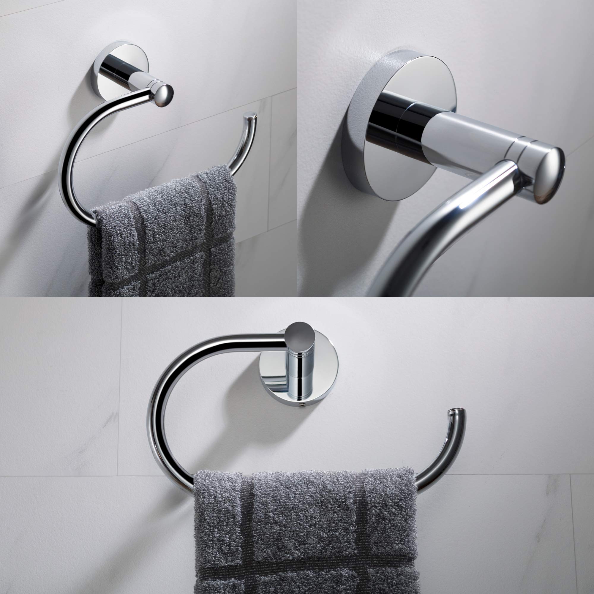 KRAUS Elie Bathroom -Towel Ring, Chrome Finish, KEA-18825CH