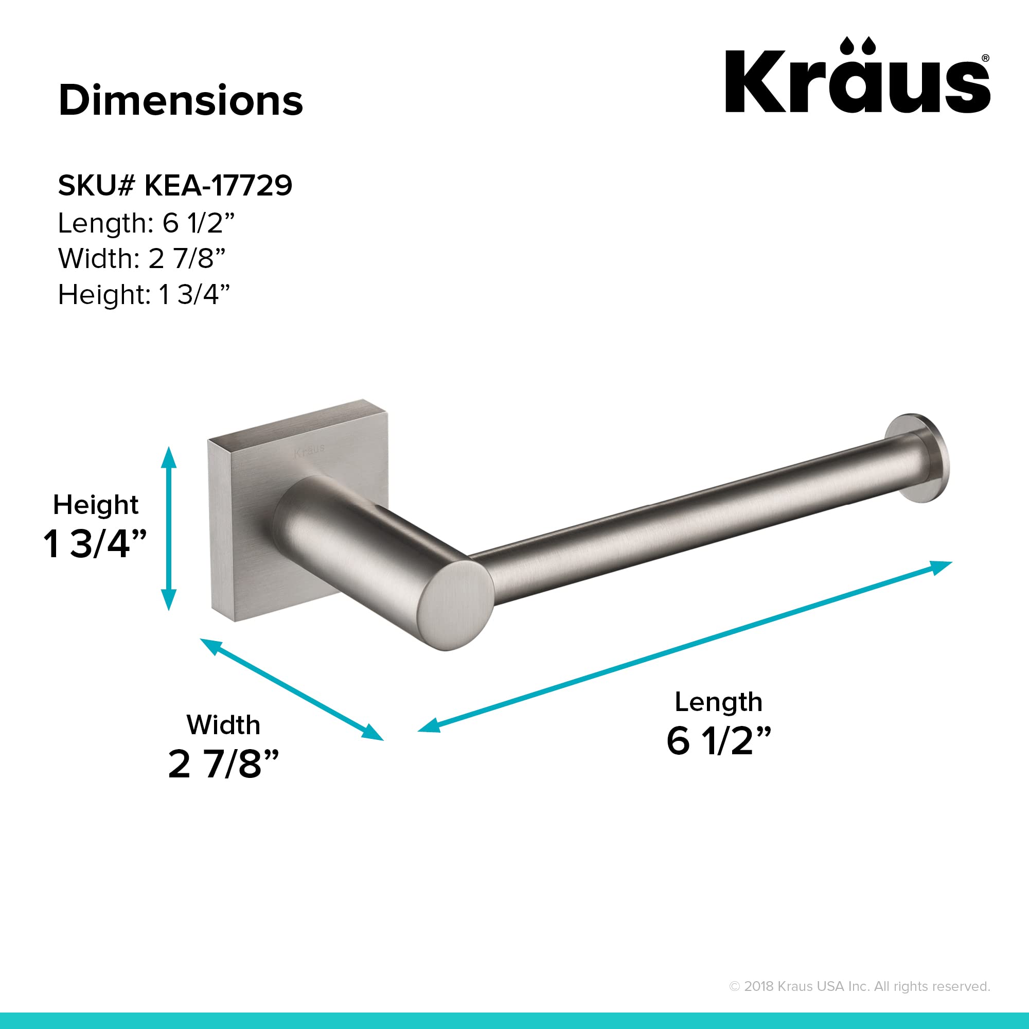 KRAUS Ventus Bathroom Toilet Paper Holder, Brushed Nickel Finish, KEA-17729BN