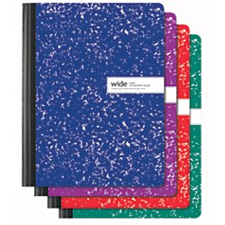 Office Depot Brand Color Marble Composition Book, 7 1/2in x 9 3/4in, Wide Ruled, 100 Sheets, Assorted Colors (No Color Choice)