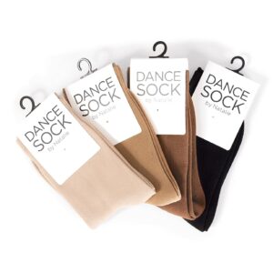 Natalie Dancewear Kids Skin Tone Dance Socks Black NSOCKC