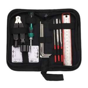 hidear guitar repairing maintenance tool kit includes string organizer string action ruler gauge measuring tool hex wrench set files for guitar ukulele bass mandolin banjo