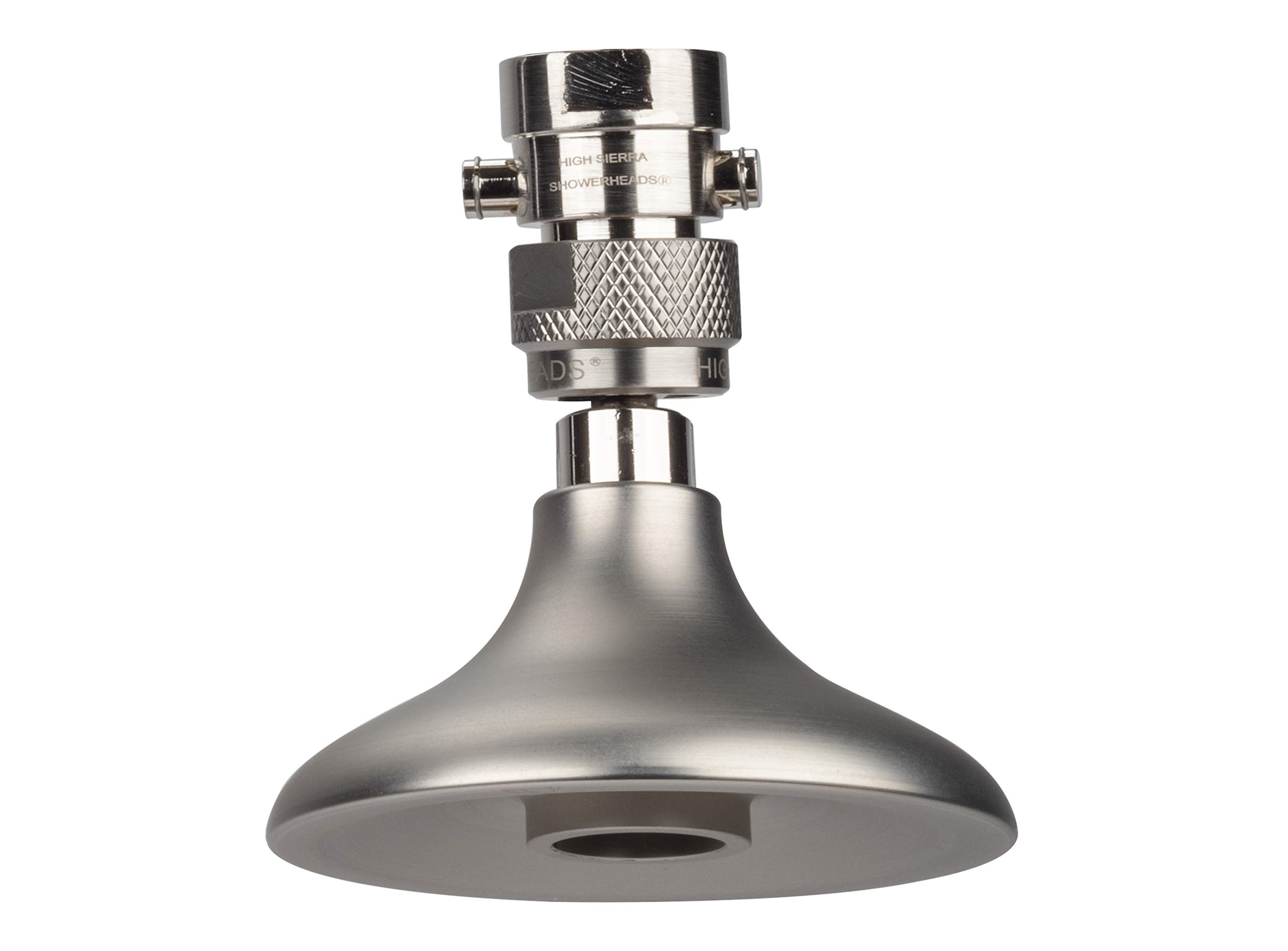 High Sierra Showerheads® - ‘Half Dome’ Solid Metal 1.8 GPM High Efficiency, Low-Flow Shower Head with Pressure and Flow Control Valve - Brushed Nickel