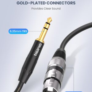 tisino XLR Female to 1/4 Inch (6.35mm) TRS Jack Lead Balanced Signal Interconnect Cable XLR to Quarter inch Patch Cable - 3.3 Feet