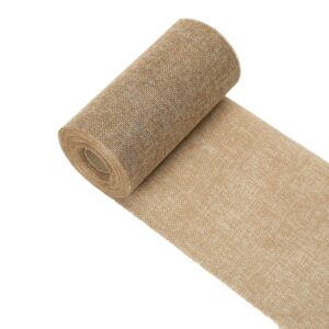 Tableclothsfactory 6" x10 Yards Natural Polyester Fine Rustic Burlap Jute Roll for Wedding Event Party Decorations DIY Arts and Crafts