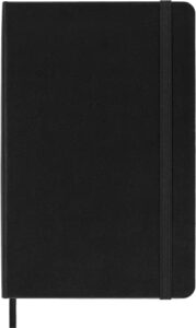 moleskine classic notebook, hard cover, medium (4.5" x 7") plain/blank, black, 208 pages