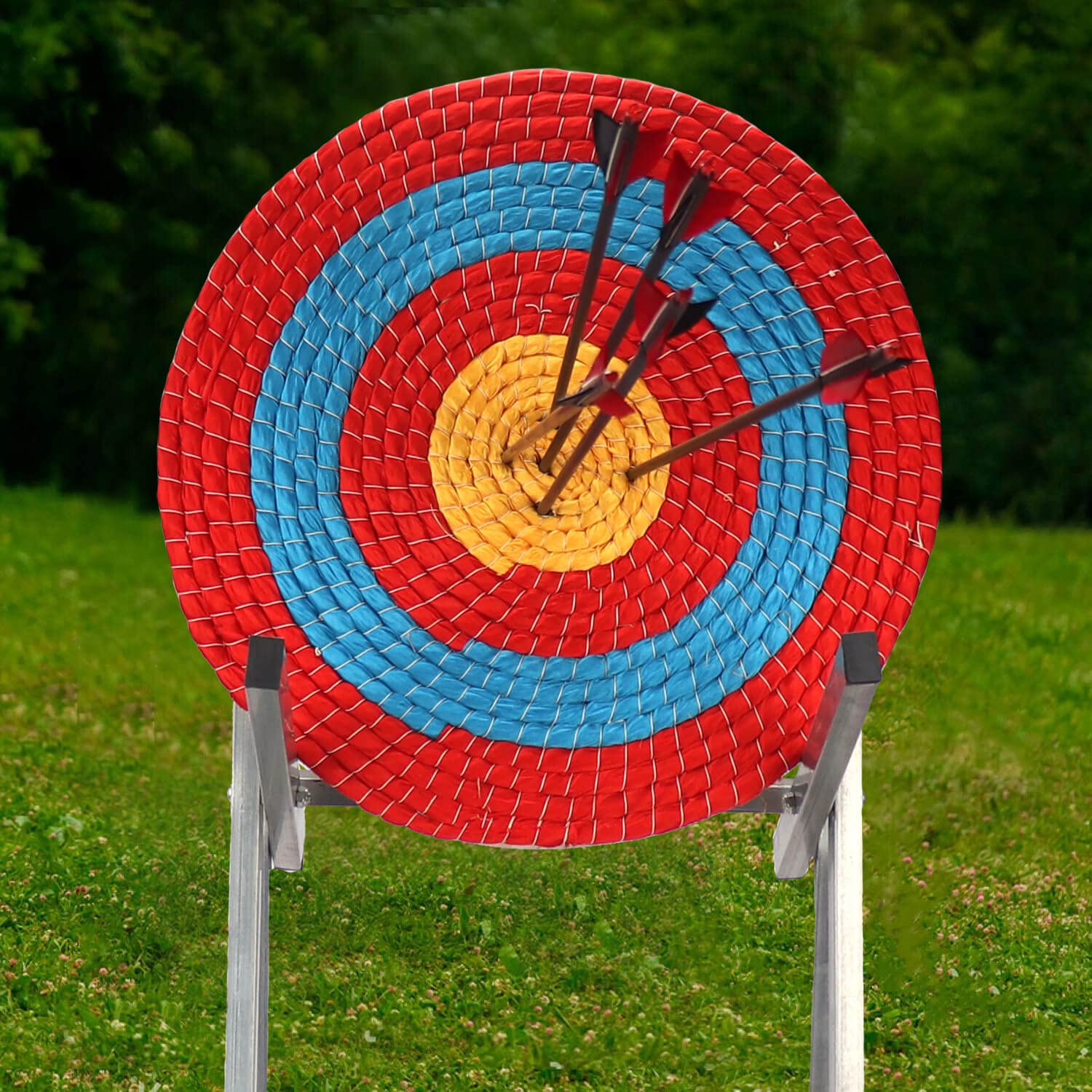 DOSTYLE Archery Targets Traditional Solid Straw Round Archery Target Shooting Bow Coloured Rope Target Face Three Layer for Shooting Practice