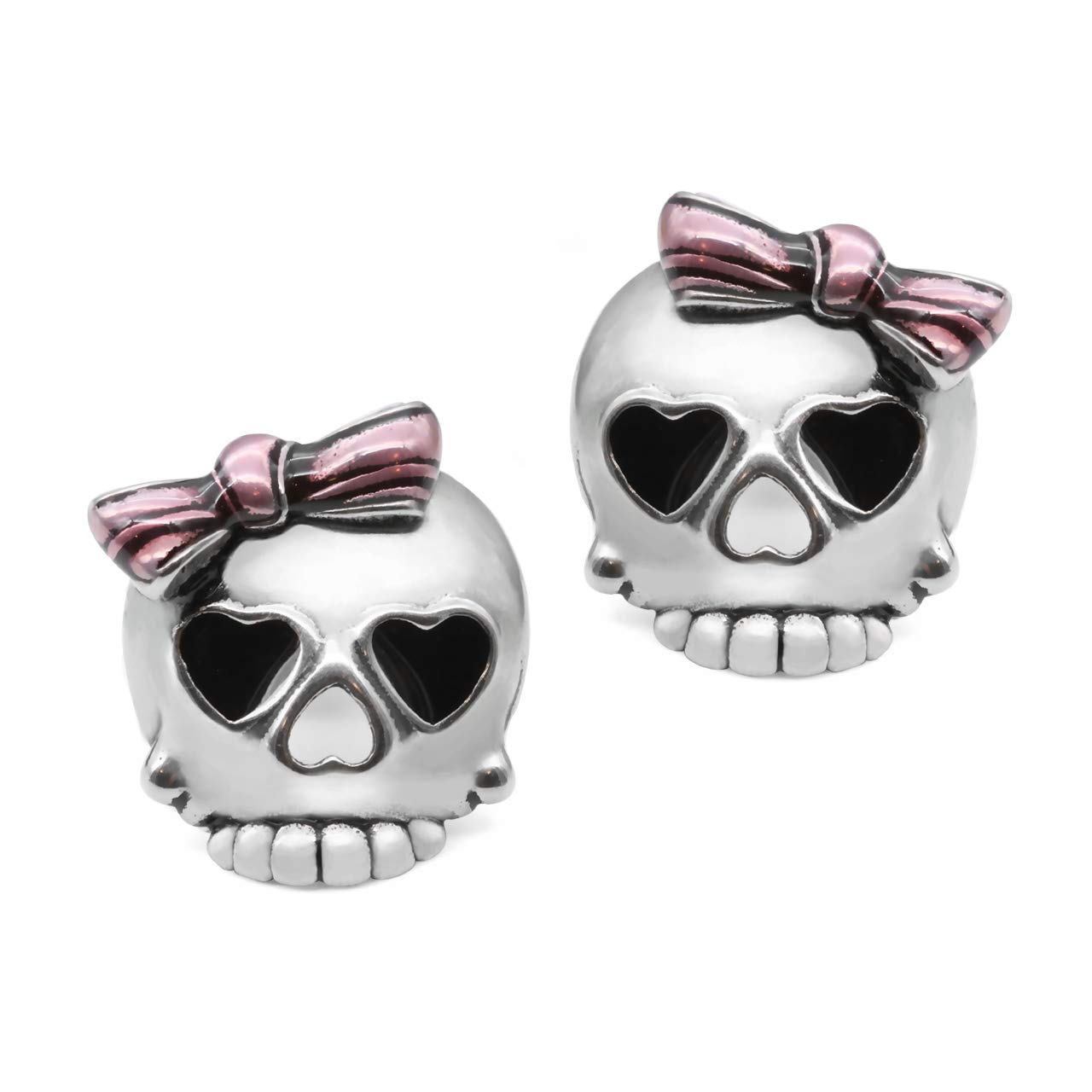 Controse Bejeweled Badass in Pink Skull Earrings