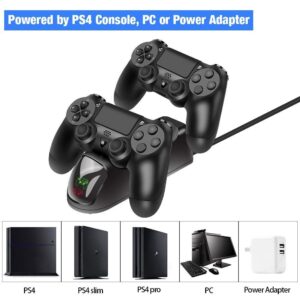 OSTENT USB LED Dual Charger Charging Power Station Dock for Sony PS4/Slim/Pro Wireless Controller