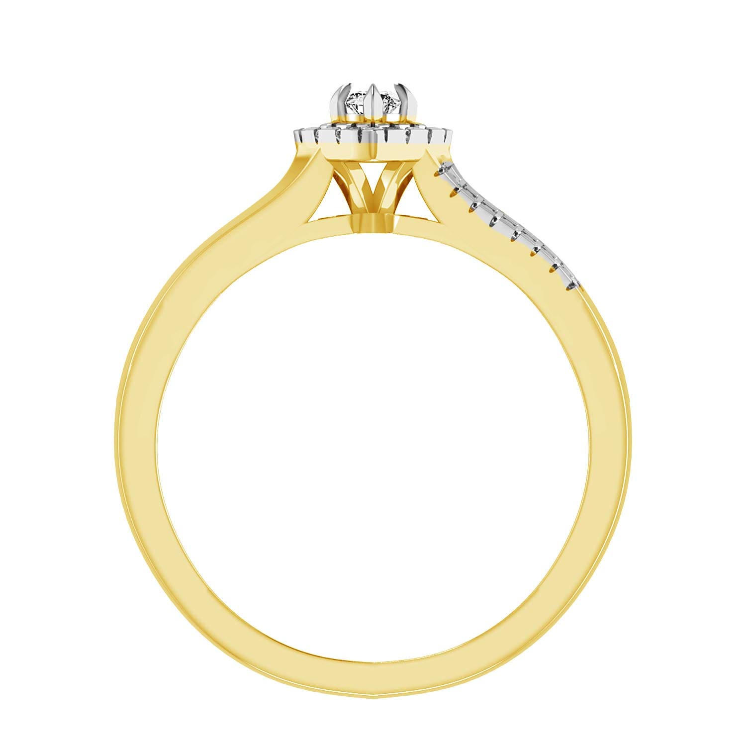 Eternal Bliss 1/6 cttw Round Natural Diamond Ladies Engagement Ring Solid In 10K Yellow Gold (7)