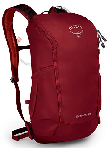 Osprey Skarab 18L Men's Hiking Backpack with Hydraulics Reservoir, Mystic Red