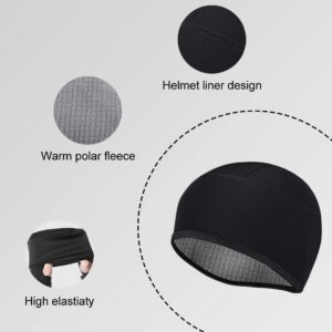 ROCKBROS Skull Cap for Men & Women Thermal Cycling Helmet Liner Moisture Wicking Motorcycle Running Hat,Fits Under Helmets 2 Pack