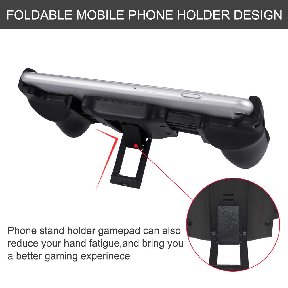 Newseego Mobile Game Controllers, Phone Triggers for Mobile Phone, Shooter Sensitive Controller Joysticks Gamepad for Knives Out/Rules of Survival(1 Pair Triggers + 3 in 1 Portable Gamepad)