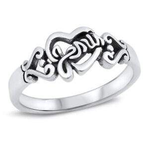 jesus loves you heart script purity ring new 925 sterling silver band size 8