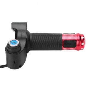 VGEBY Throttle Handle, Throttle Accelerator Handle Grips and Cable Set for 12-84V Electric Bike or Scooters(Red) and Spare Parts Ebike Throttle Scooter Throttle Thumb