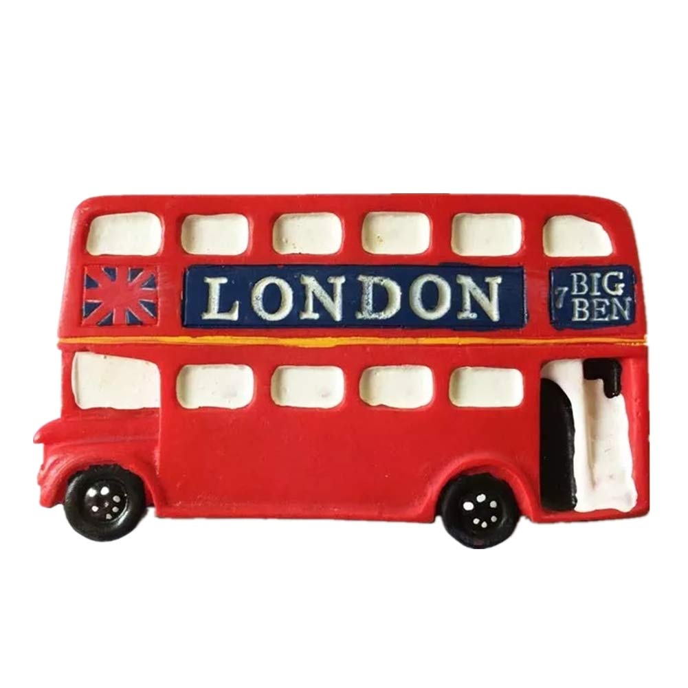 Fridge Magnet Red Bus London England 3D Resin Handmade Craft Tourist Travel City Souvenir Collection Letter Refrigerator Sticker