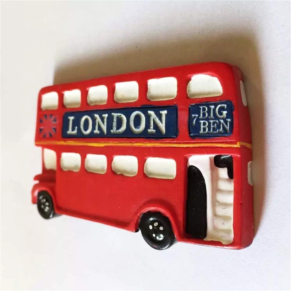 Fridge Magnet Red Bus London England 3D Resin Handmade Craft Tourist Travel City Souvenir Collection Letter Refrigerator Sticker