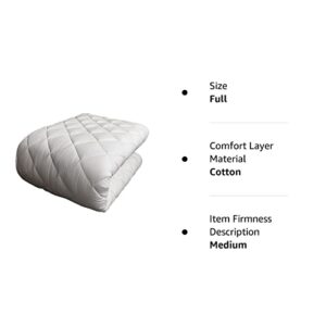 FULI Japanese Futon Mattress, Foldable & Portable Floor Lounger Bed, Roll Up Sleeping Pad, Shikibuton, Made in Japan (White, Full)