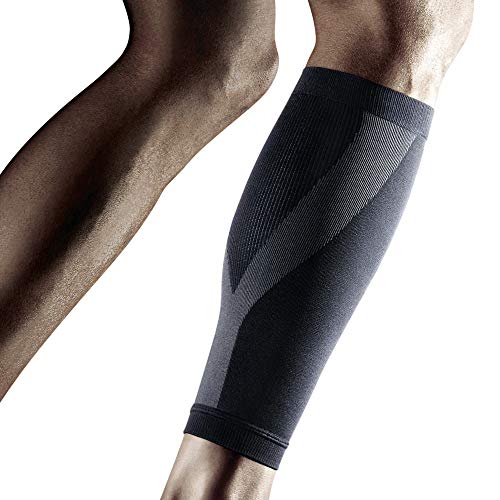 LP SUPPORT 270Z Calf Compression Sleeve for Men Women Youth, Delay Soreness, Calf Muscle Strain, Shin Splints and Varicose Veins (Black - Medium) (Pack of 1)