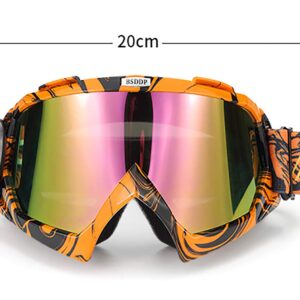 ATV Cycling Goggles Motorcross Motorcycle Safety Glasses for Women Men Youth Shatterproof Anti-UV Dustproof Soft Sponge Padded Dirtbike Racing Snowboard Ski Goggle Green Black-Tinted Lens KG10