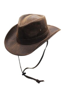 weathered outback outdoorsmen shapeable hat, silver canyon, brown, large