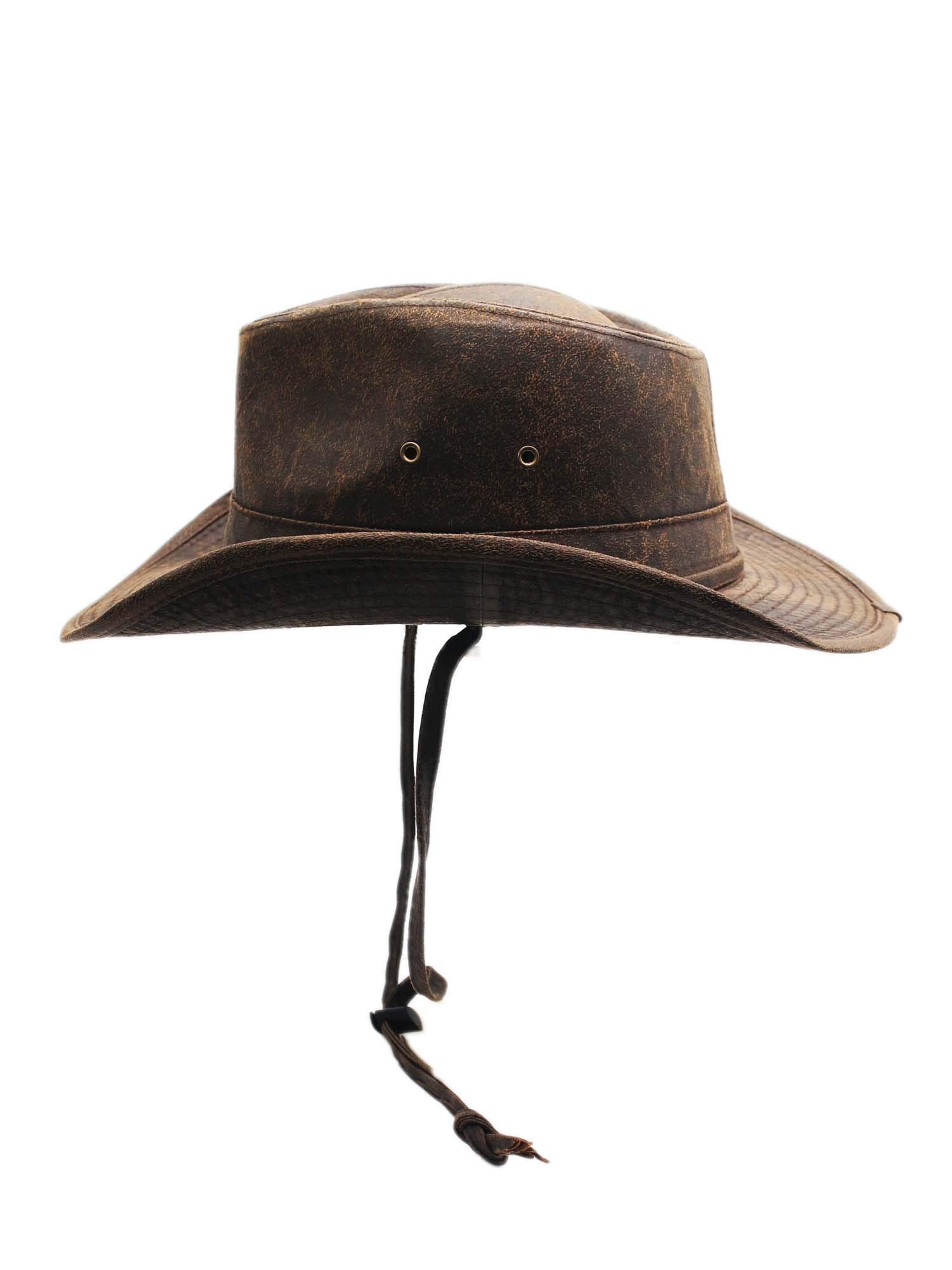 Weathered Outback Outdoorsmen Shapeable Hat, Silver Canyon, Brown, Large